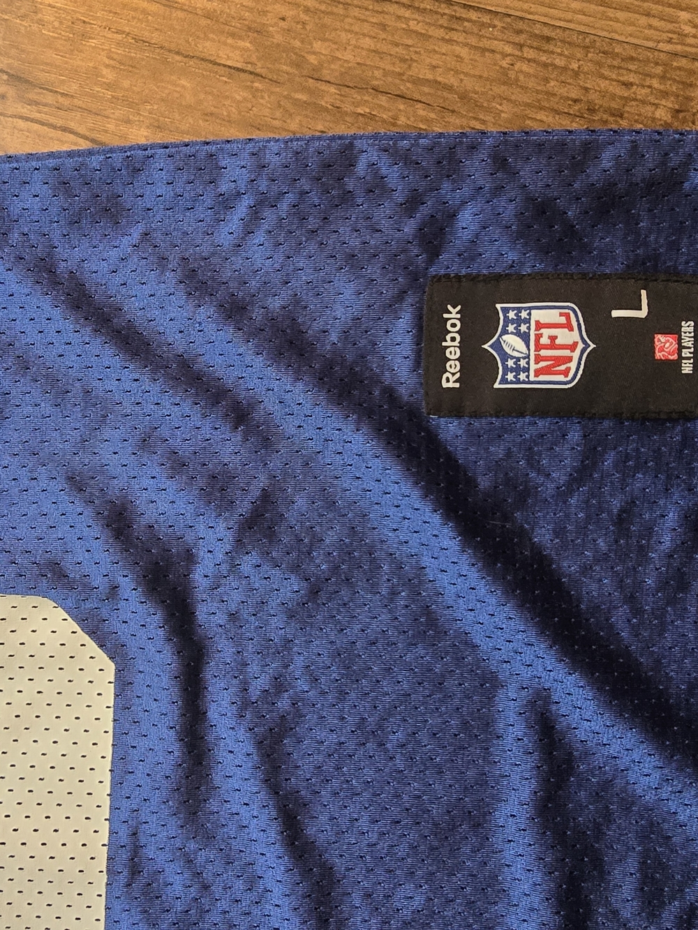 Reebok Blue NFL Jersey with White Number - Picture 2 of 4